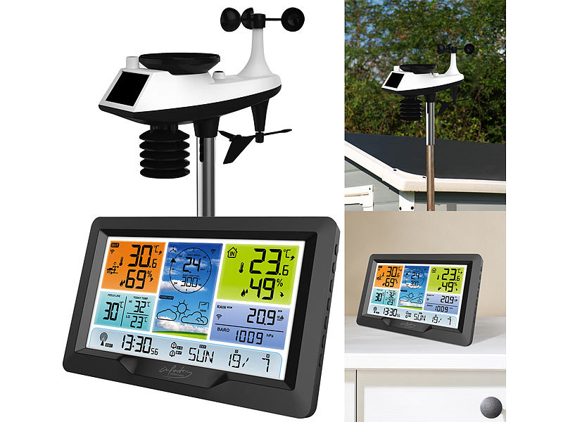 infactory Funk-Wetterstation FWS-300.xl mit XL-Farbdisplay, Außensensor und Wecker, www.pearl.de (Die Bildrechte liegen bei dem Verfasser der Mitteilung.) infactory Funk-Wetterstation FWS-300.xl mit XL-Farbdisplay, Außensensor und Wecker, www.pearl.de (Die Bildrechte liegen bei dem Verfasser der Mitteilung.)