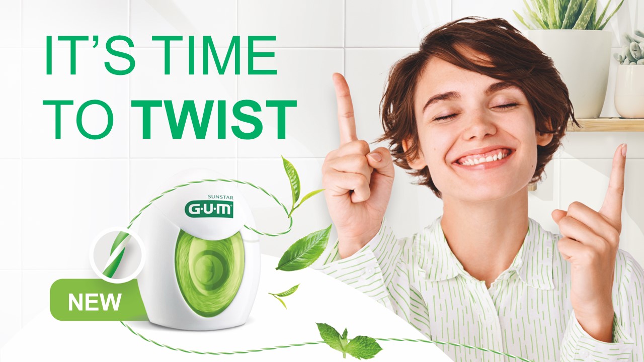 Jetzt neu: Zahnseide GUM TWISTED FLOSS mit minzigem Grüntee-Geschmack (Bildquelle: Sunstar Deutschland GmbH)