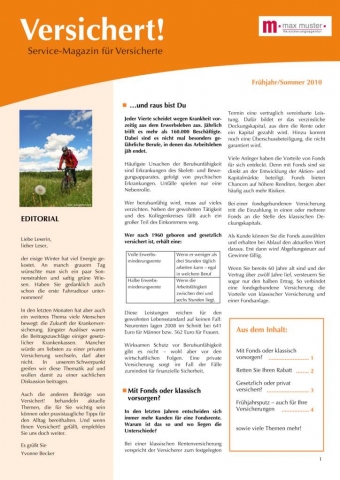 Kundenmagazin Versichert - Jetzt noch schnell die Sommerausgabe sichern!