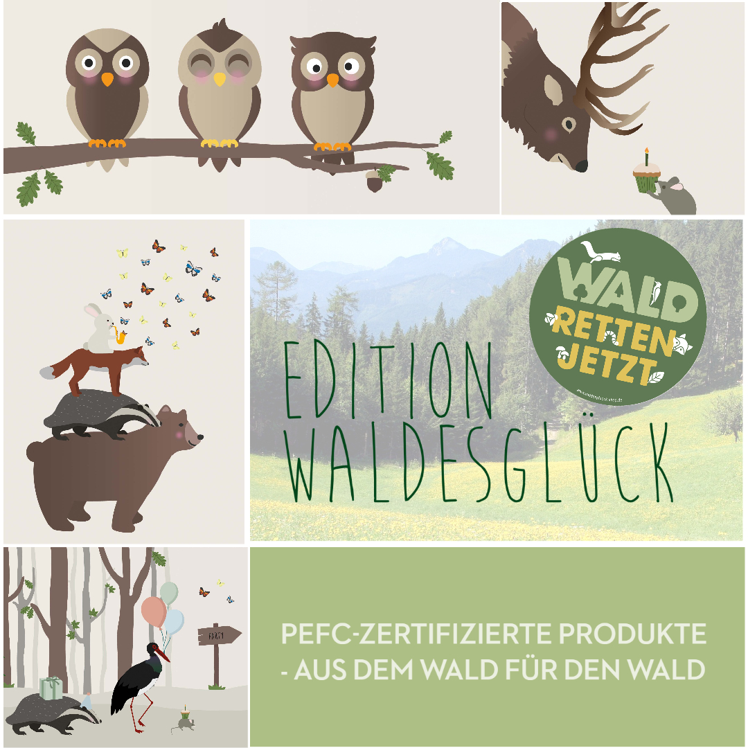 Alle Produkte sind mit nachwachsenden Rohstoffen aus garantiert nachhaltigen Wäldern gefertigt.