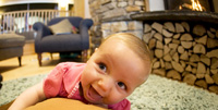 Bedruthan Steps Hotel - Baby and fireplace