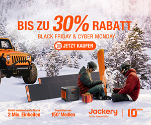Jackery Black Friday& Cyber Monday Sale (Die Bildrechte liegen bei dem Verfasser der Mitteilung.) Jackery Black Friday& Cyber Monday Sale (Die Bildrechte liegen bei dem Verfasser der Mitteilung.)
