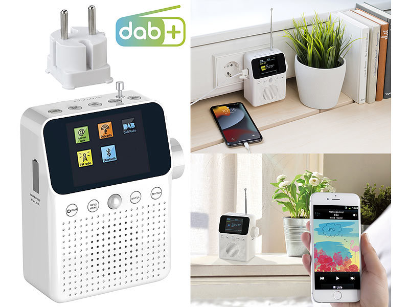 VR-Radio 2in1-Steckdosenradio MPS-820.bm mit DAB+, Bluetooth, Bewegungsmelder, www.pearl.de (Die Bildrechte liegen bei dem Verfasser der Mitteilung.)