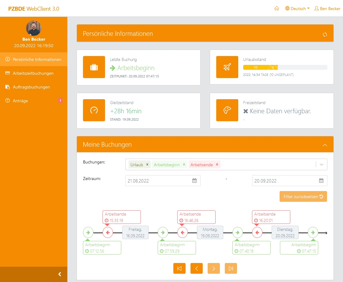 bisoftPZE–die Personalzeiterfassung von gbo datacomp (Screenshot: gbo datacomp) (Die Bildrechte liegen bei dem Verfasser der Mitteilung.) bisoftPZE–die Personalzeiterfassung von gbo datacomp (Screenshot: gbo datacomp) (Die Bildrechte liegen bei dem Verfasser der Mitteilung.)