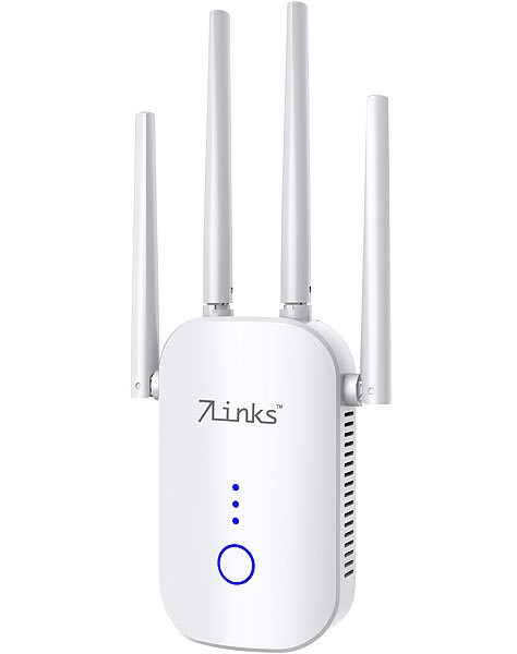 7links Dualband-WLAN-Repeater WLR-1202, App"ELESION", 2,4& 5 GHz, bis 1.200 Mbit/s, www.pearl.de (Die Bildrechte liegen bei dem Verfasser der Mitteilung.) 7links Dualband-WLAN-Repeater WLR-1202, App"ELESION", 2,4& 5 GHz, bis 1.200 Mbit/s, www.pearl.de (Die Bildrechte liegen bei dem Verfasser der Mitteilung.)