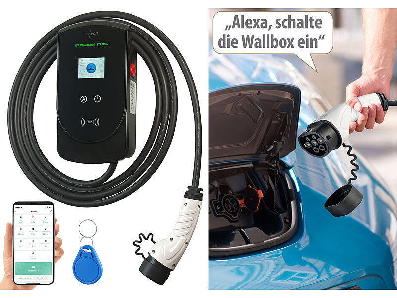 revolt WLAN-Wallbox WB-11 für E-Autos, Typ 2, bis 11 kW, 5-phasig, 5 m Ladekabel, www.pearl.de (Die Bildrechte liegen bei dem Verfasser der Mitteilung.) revolt WLAN-Wallbox WB-11 für E-Autos, Typ 2, bis 11 kW, 5-phasig, 5 m Ladekabel, www.pearl.de (Die Bildrechte liegen bei dem Verfasser der Mitteilung.)