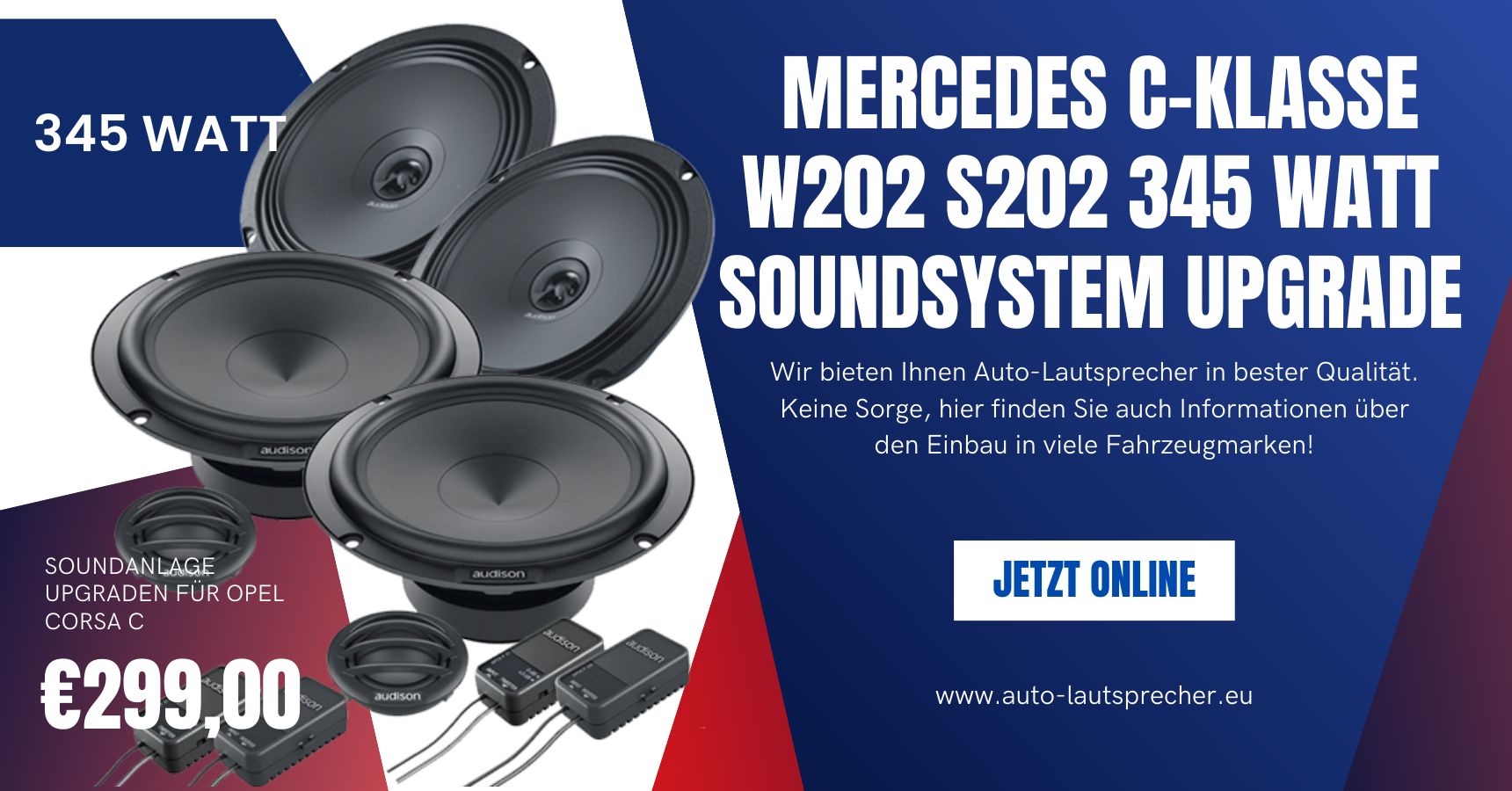 Mercedes C-Klasse W202 S202 345 Watt Soundsystem Upgrade (Die Bildrechte liegen bei dem Verfasser der Mitteilung.) Mercedes C-Klasse W202 S202 345 Watt Soundsystem Upgrade (Die Bildrechte liegen bei dem Verfasser der Mitteilung.)