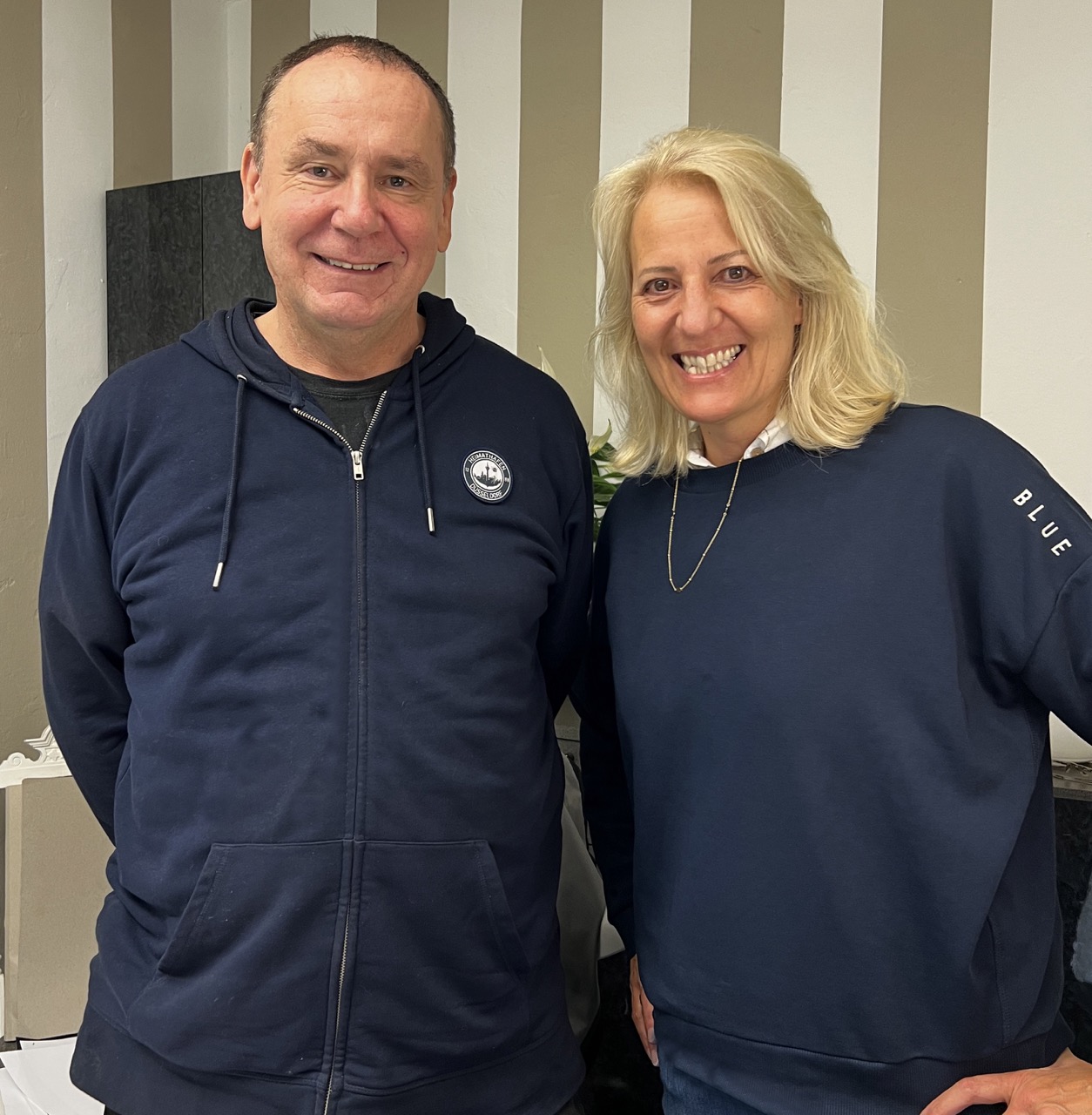 Jacques Tilly und Bianca Burmester (CEO von foodjobs) (Die Bildrechte liegen bei dem Verfasser der Mitteilung.)