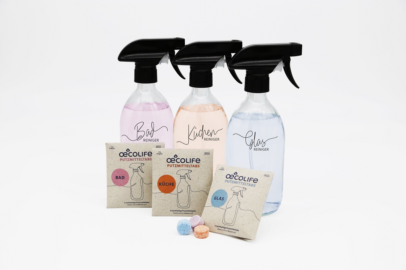 oecolife - umweltfreundliche, wasserlösliche Reinigungstabs Bad, Küche und Glas (Die Bildrechte liegen bei dem Verfasser der Mitteilung.) oecolife - umweltfreundliche, wasserlösliche Reinigungstabs Bad, Küche und Glas (Die Bildrechte liegen bei dem Verfasser der Mitteilung.)