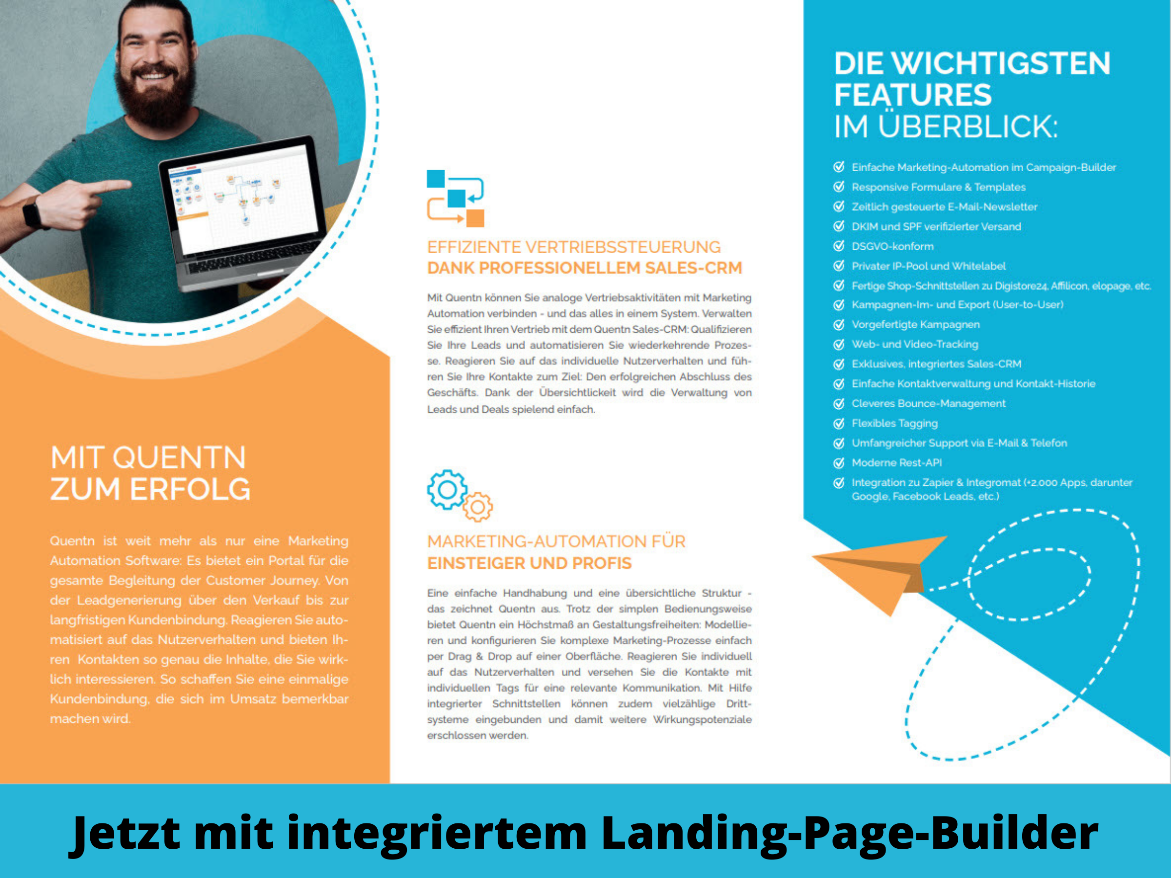 Quentn eMail Automation + CRM + Landigpagebuilder