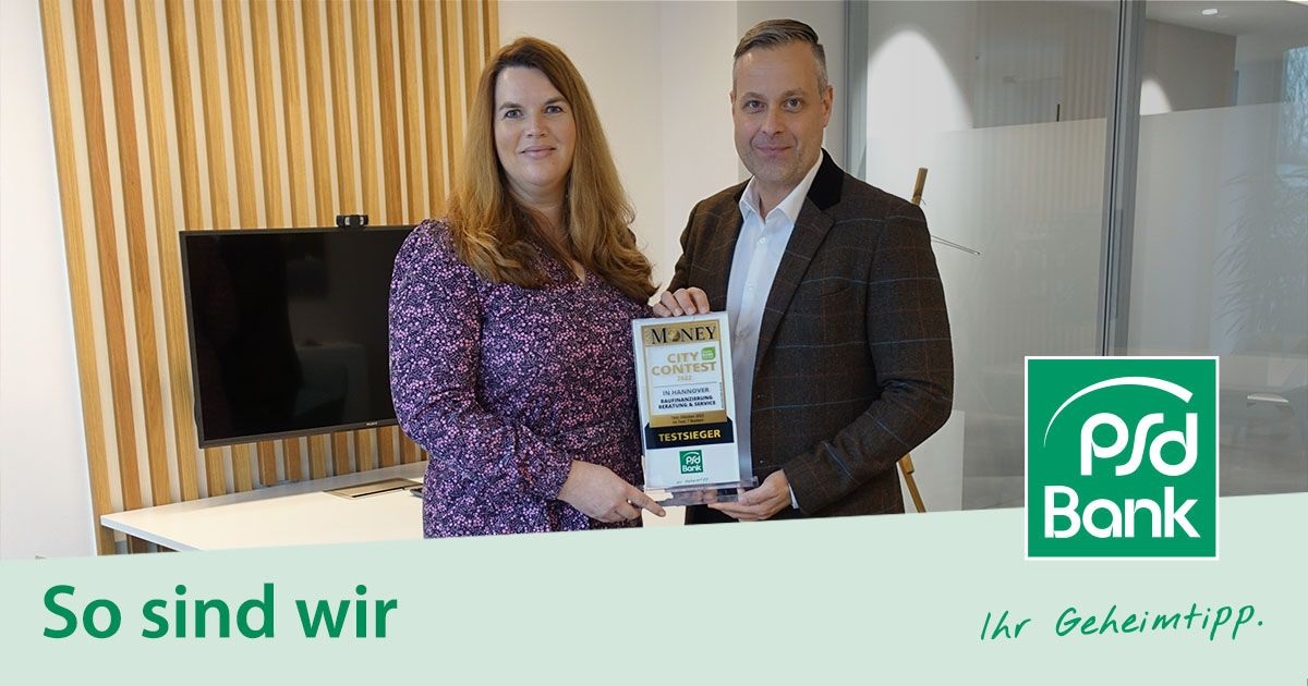 Mirja Mäkler, Leiterin Beratungsbank und Torsten Krieger, Vorstandssprecher der PSD Bank Hannover (Die Bildrechte liegen bei dem Verfasser der Mitteilung.)