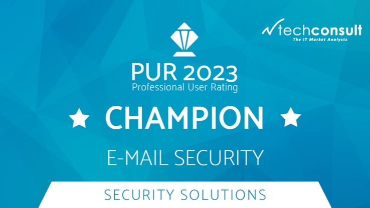 NoSpamProxy wird erneut Champion im Professional User Rating für Security Solutions 2023 (Die Bildrechte liegen bei dem Verfasser der Mitteilung.) NoSpamProxy wird erneut Champion im Professional User Rating für Security Solutions 2023 (Die Bildrechte liegen bei dem Verfasser der Mitteilung.)