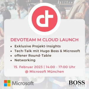 Devoteam M Cloud lädt ein: Das exklusive On-Site Event zum Devoteam M Cloud Launch in München (Bildquelle: @ Devoteam) Devoteam M Cloud lädt ein: Das exklusive On-Site Event zum Devoteam M Cloud Launch in München (Bildquelle: @ Devoteam)