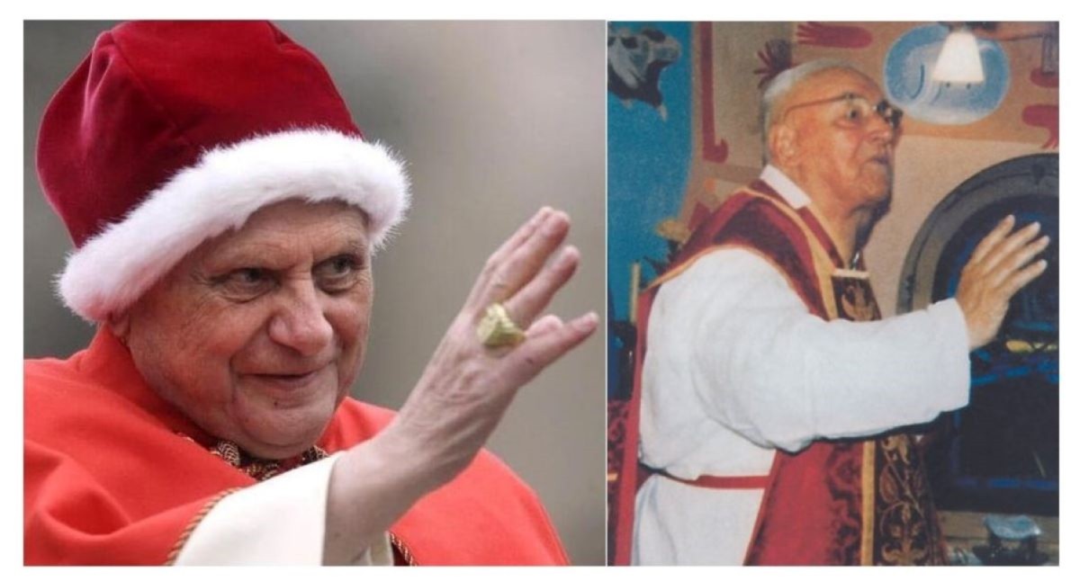 Papst Benedikt XVI. und Allgäuer Segenspfarrer Augustinus Hieber (© www.vatican.va und www.augustinushieber.de)
