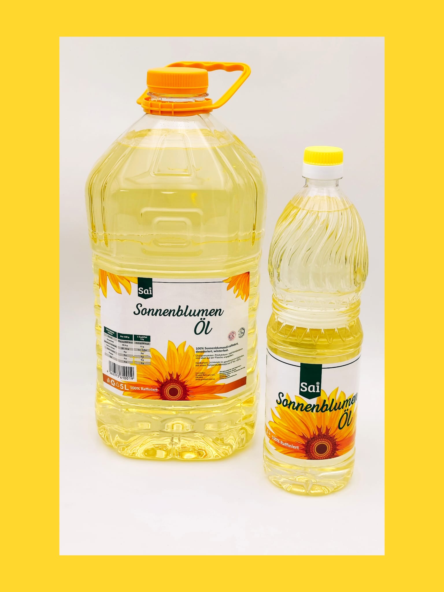 Sonnenblumenöl + Rapsöl (Die Bildrechte liegen bei dem Verfasser der Mitteilung.)
