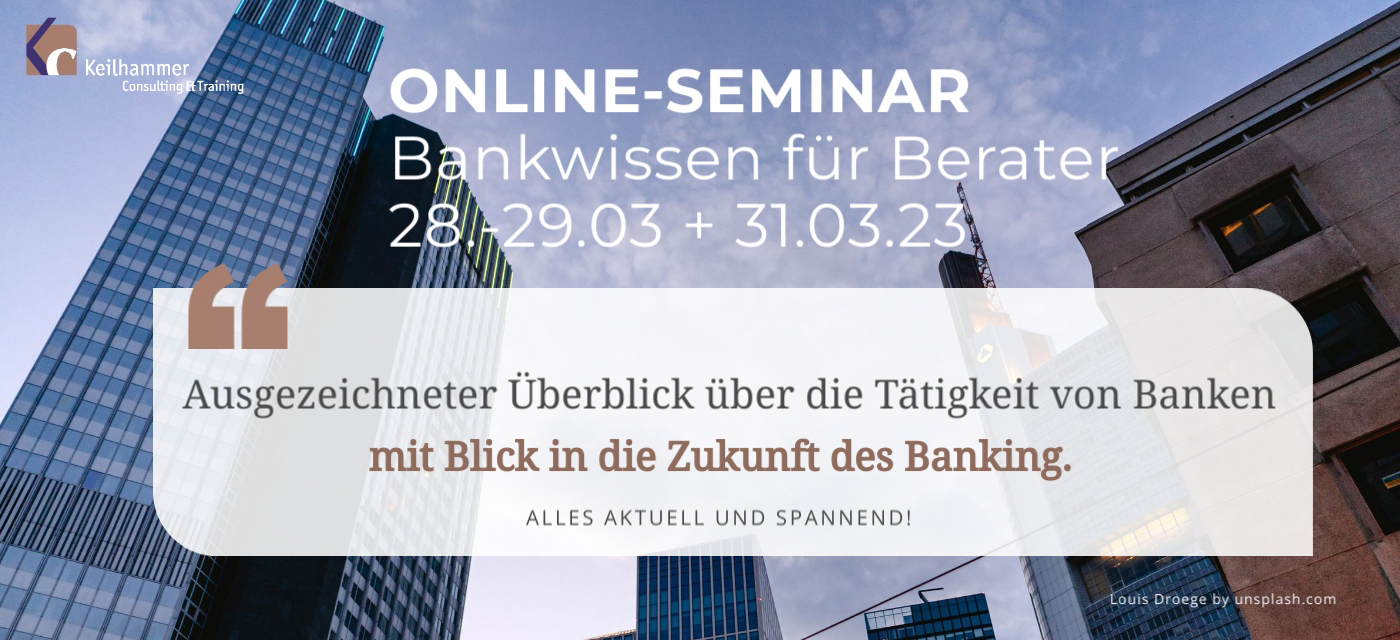 Praxisnah und verständlich erfahren Sie in drei Tagen, wie eine Bank funktioniert. (Bildquelle: Louis Droege by unsplash.com)