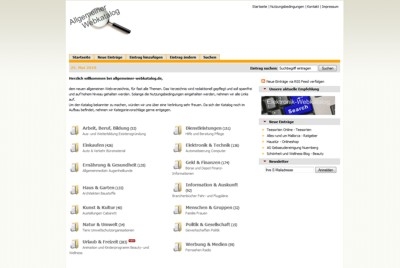Allgemeiner-Webkatalog.de mit neuer Ordner-Struktur Allgemeiner-Webkatalog.de mit neuer Ordner-Struktur