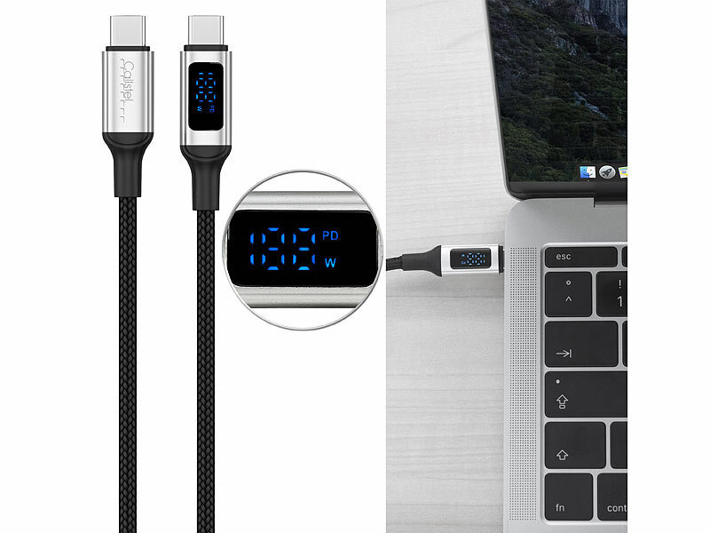Callstel 100-W-PD-USB-C-Daten-& Ladekabel mit digitaler Anzeige, 20 Volt, 5A, 1,2m, www.pearl.de (Die Bildrechte liegen bei dem Verfasser der Mitteilung.) Callstel 100-W-PD-USB-C-Daten-& Ladekabel mit digitaler Anzeige, 20 Volt, 5A, 1,2m, www.pearl.de (Die Bildrechte liegen bei dem Verfasser der Mitteilung.)