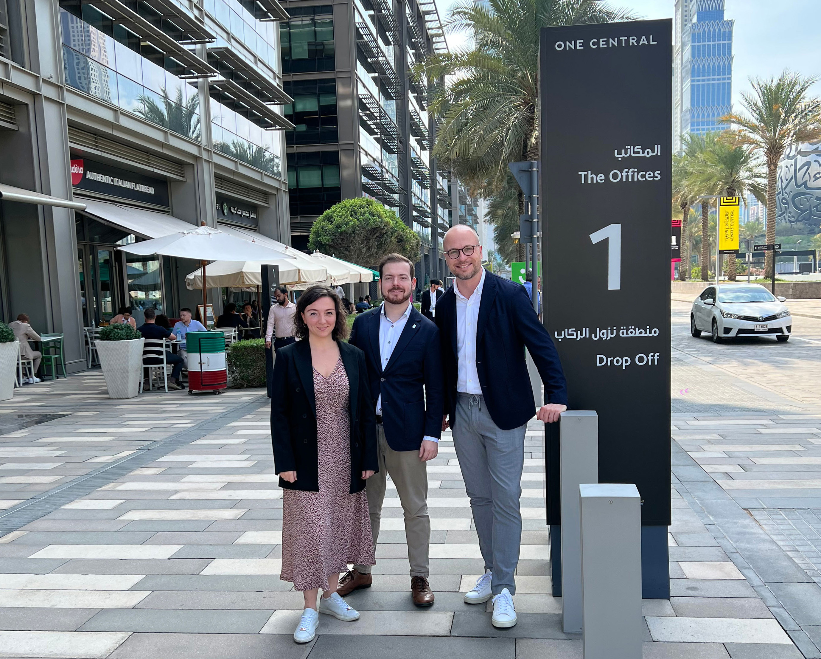 Luisa Schüth (Projektmanagerin), Lorenz Habenicht (System Engineer) und Sebastian Grein (COO ADITUS)