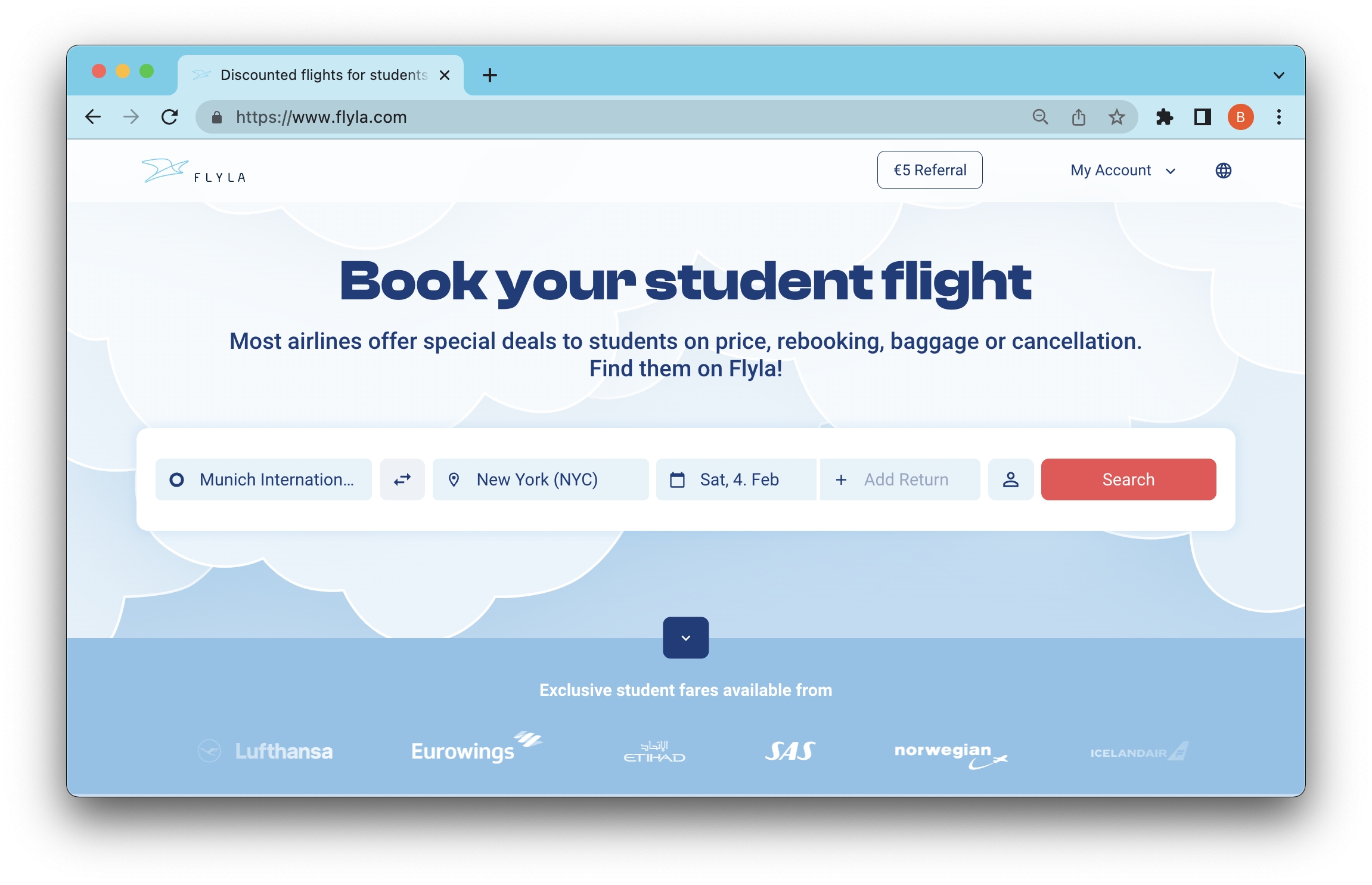 Neues Look&Feel auf Flyla.com (Die Bildrechte liegen bei dem Verfasser der Mitteilung.)