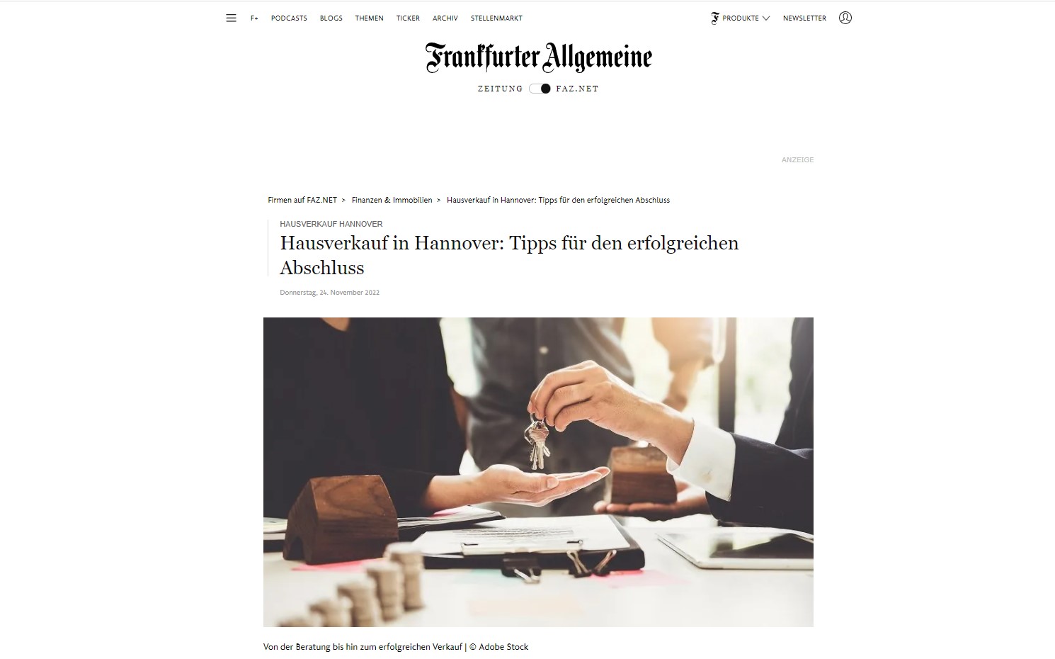 FAZ Hausverkauf Hannover FAZ Hausverkauf Hannover