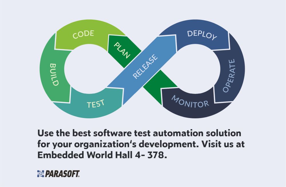 Parasoft auf der embedded world: Halle 4, Stand 378 (Die Bildrechte liegen bei dem Verfasser der Mitteilung.) Parasoft auf der embedded world: Halle 4, Stand 378 (Die Bildrechte liegen bei dem Verfasser der Mitteilung.)