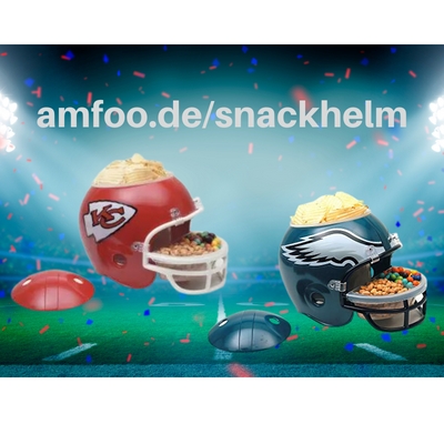 NFL Snack Helme Kansas City Chiefs und Philadelphia Eagles (Die Bildrechte liegen bei dem Verfasser der Mitteilung.)