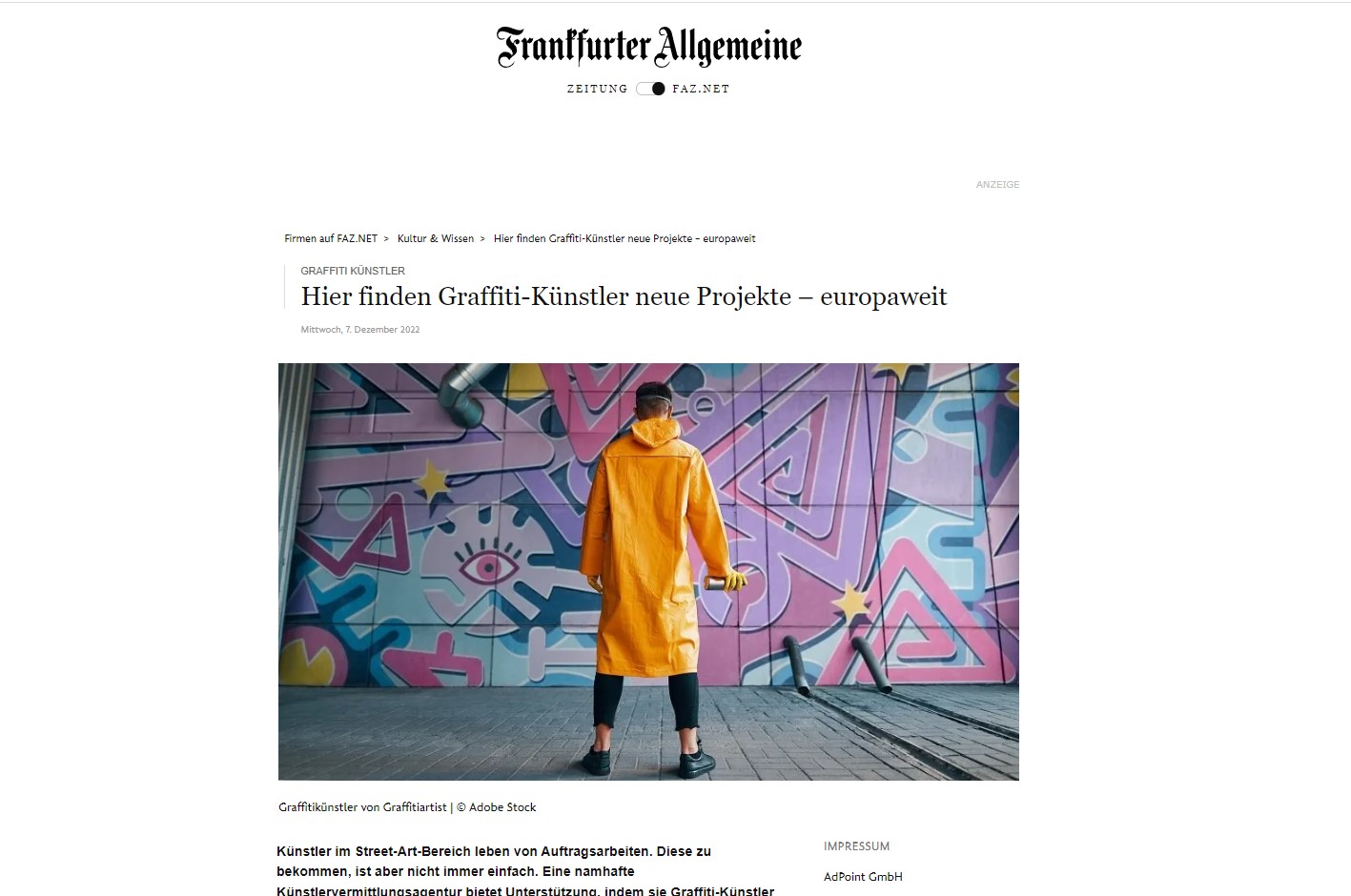 FAZ Graffitikünstler
