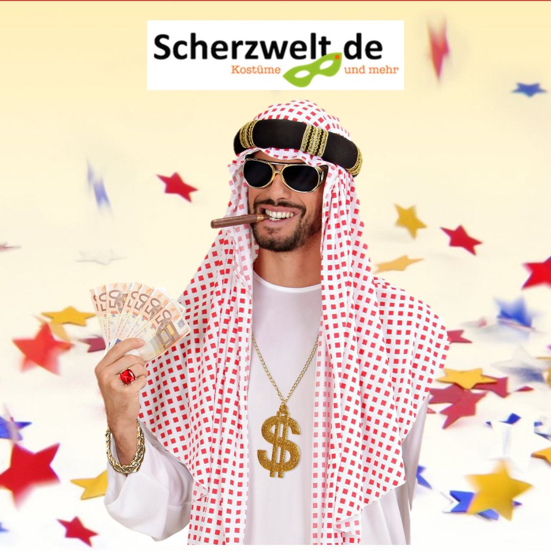 Scheichkostüm von Scherzwelt.de (Die Bildrechte liegen bei dem Verfasser der Mitteilung.) Scheichkostüm von Scherzwelt.de (Die Bildrechte liegen bei dem Verfasser der Mitteilung.)