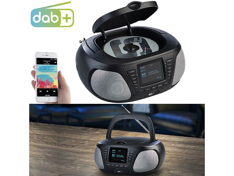 VR-Radio Mobile Stereo-Boombox mit DAB+/FM, Bluetooth, CD, AUX, 10 Watt, www.pearl.de (Die Bildrechte liegen bei dem Verfasser der Mitteilung.) VR-Radio Mobile Stereo-Boombox mit DAB+/FM, Bluetooth, CD, AUX, 10 Watt, www.pearl.de (Die Bildrechte liegen bei dem Verfasser der Mitteilung.)