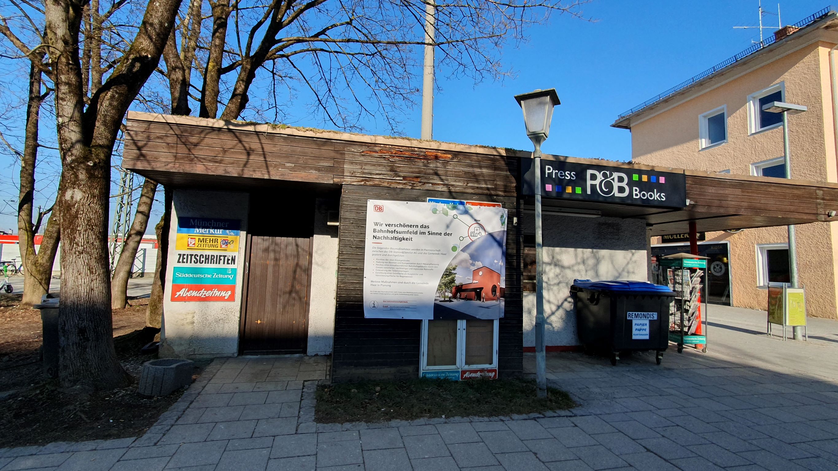 Aufwertung des Haarer Bahnhofbereichs: Im Februar 2024 soll der neue Kiosk der Bahn fertig sein.
