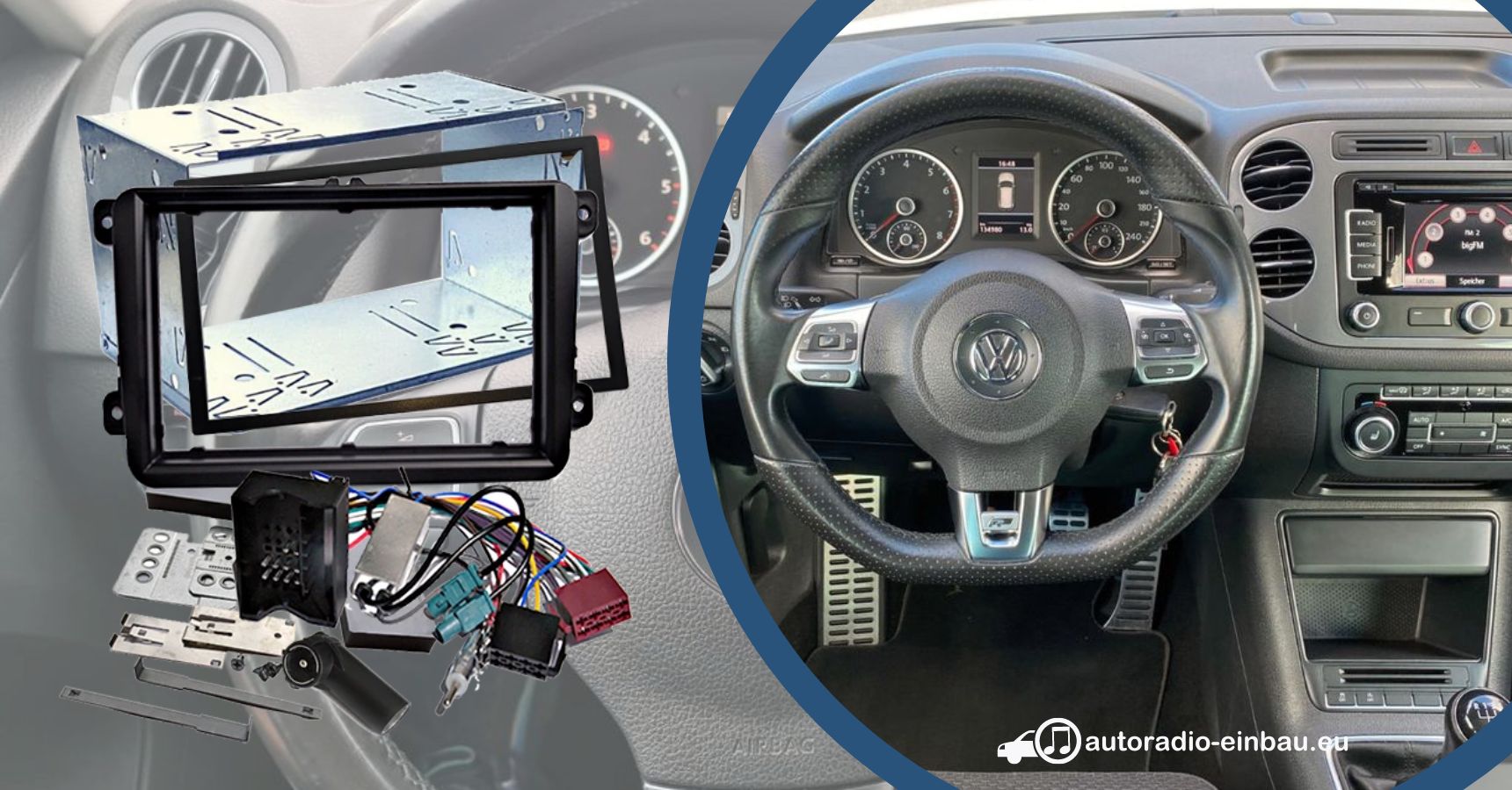 VW Tiguan Radio Tausch Plug and Play autoradio-einbau.eu (Die Bildrechte liegen bei dem Verfasser der Mitteilung.)