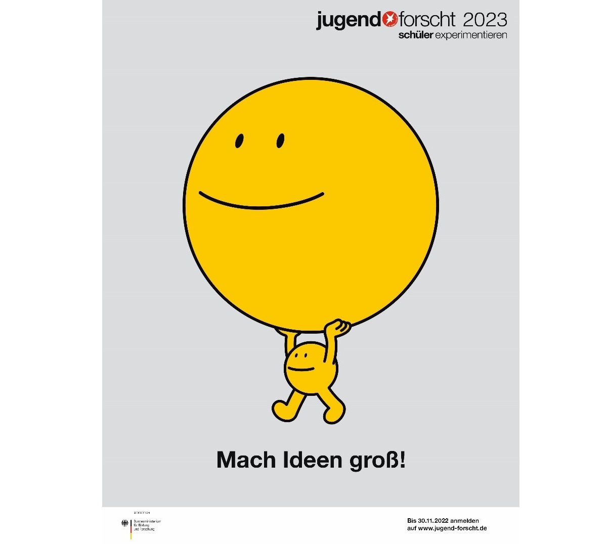 Das Motto der 58. Wettbewerbsrunde von„Jugend forscht“ist„Mach Ideen groß!“(Die Bildrechte liegen bei dem Verfasser der Mitteilung.) Das Motto der 58. Wettbewerbsrunde von„Jugend forscht“ist„Mach Ideen groß!“(Die Bildrechte liegen bei dem Verfasser der Mitteilung.)