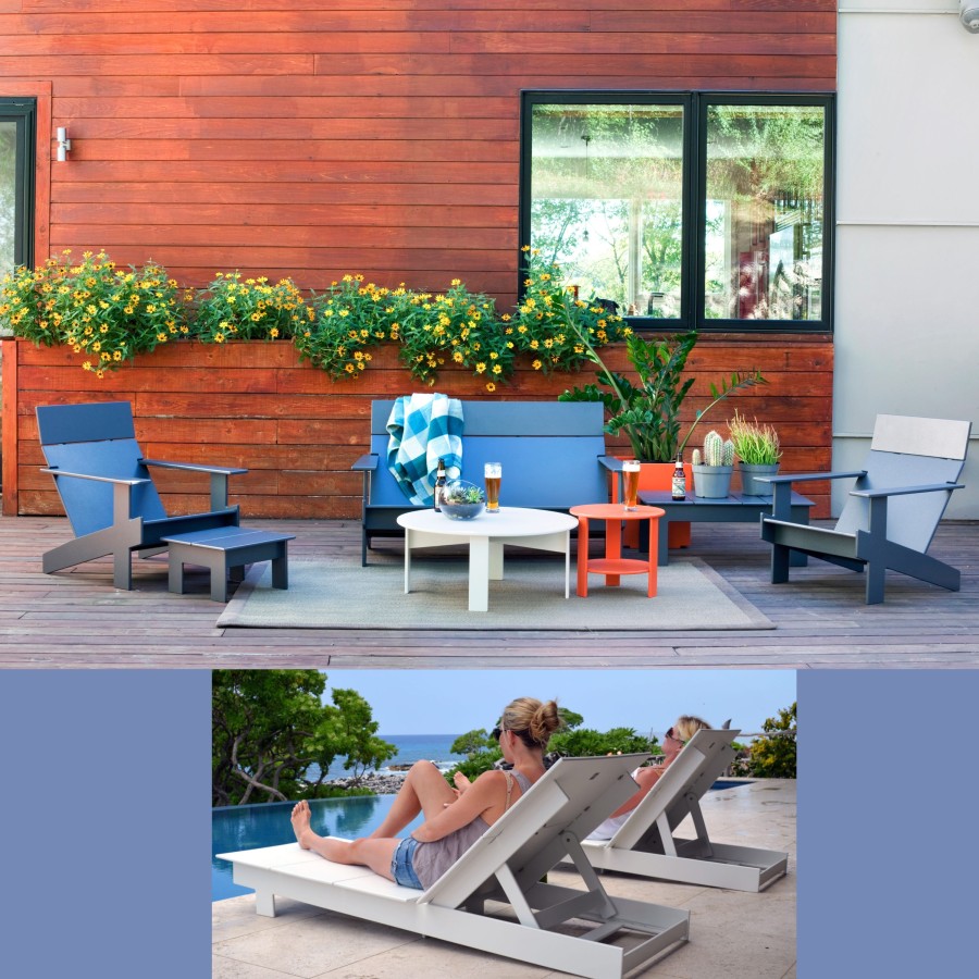 Outdoormöbel von Loll Designs aus recyceltem Kunststoff (© Loll Designs)