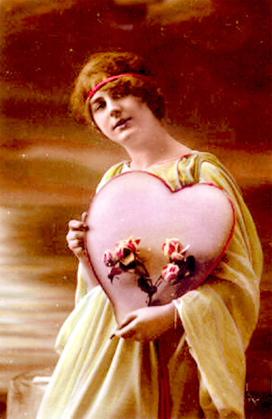 Postkarte zum Valentinstag 1910