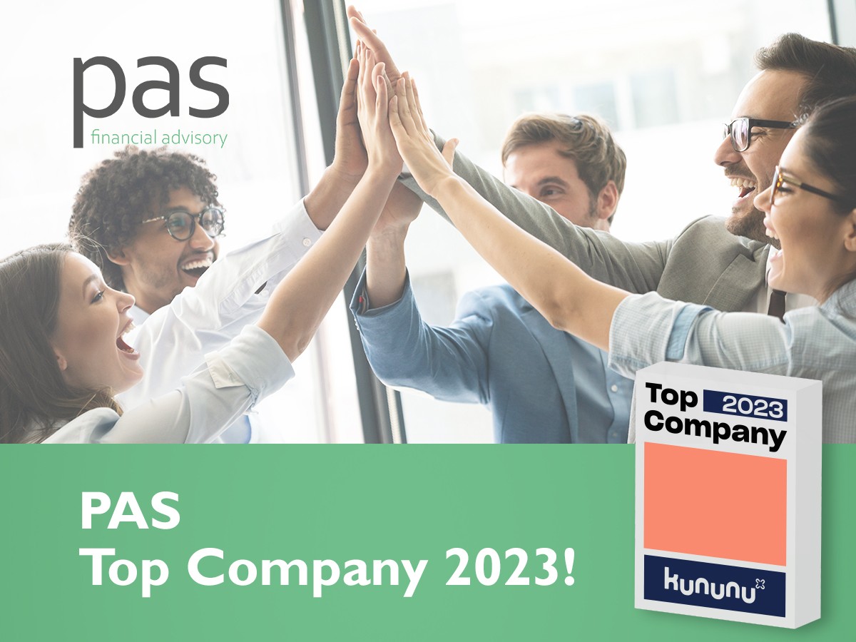 PAS ist kununu Top Company 2023 (© PAS Financial Advisory AG) PAS ist kununu Top Company 2023 (© PAS Financial Advisory AG)