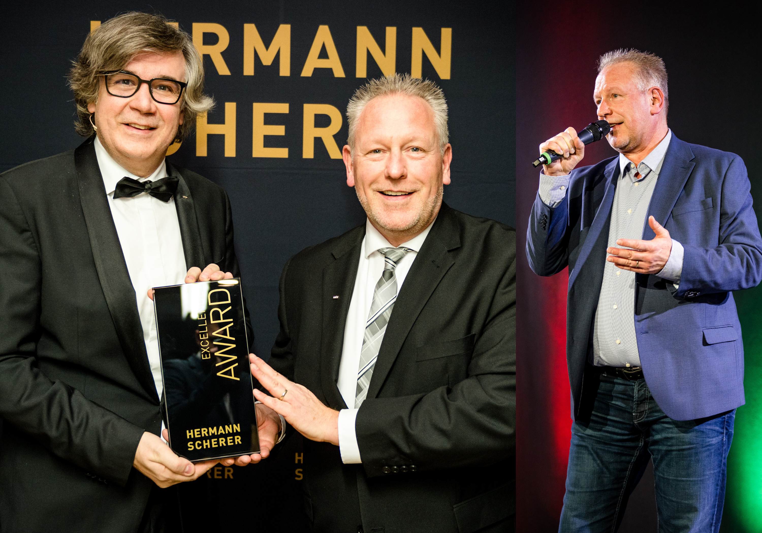 Frank Menninger, Experte für gesunde Lebensfreude, auf der Bühne und bei der Verleihung des Excellence Awards vom Veranstalter Frank Menninger, Experte für gesunde Lebensfreude, auf der Bühne und bei der Verleihung des Excellence Awards vom Veranstalter