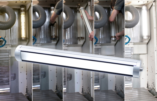 Die LED-Maschinenleuchte TUBELED_70 kann 1 zu 1 gegen konventionelle Leuchten getauscht werden. (Bildquelle: @LED2WORK GmbH) Die LED-Maschinenleuchte TUBELED_70 kann 1 zu 1 gegen konventionelle Leuchten getauscht werden. (Bildquelle: @LED2WORK GmbH)