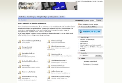 Erweiterung des Verzeichnisses Elektronik-Webkatalog.de