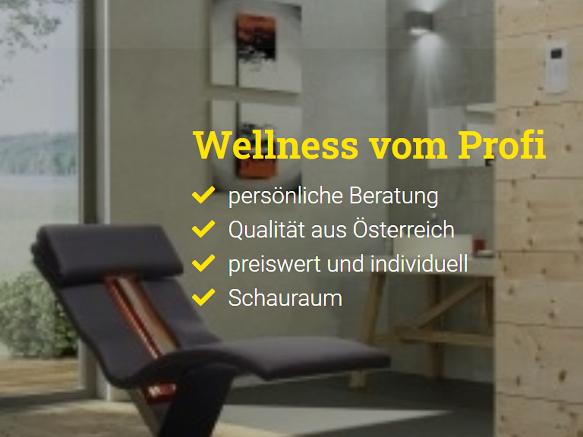 Sauna + Wellness GMBH. Der Experte für Sauna und Wellness.