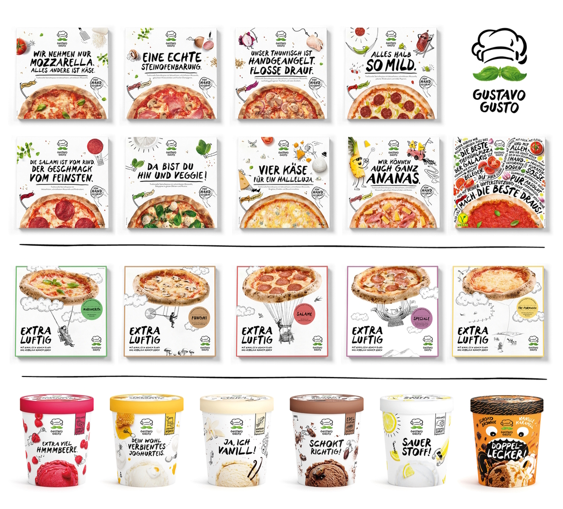 Die Tiefkühlpizzen und das Eis von Gustavo Gusto (Die Bildrechte liegen bei dem Verfasser der Mitteilung.)
