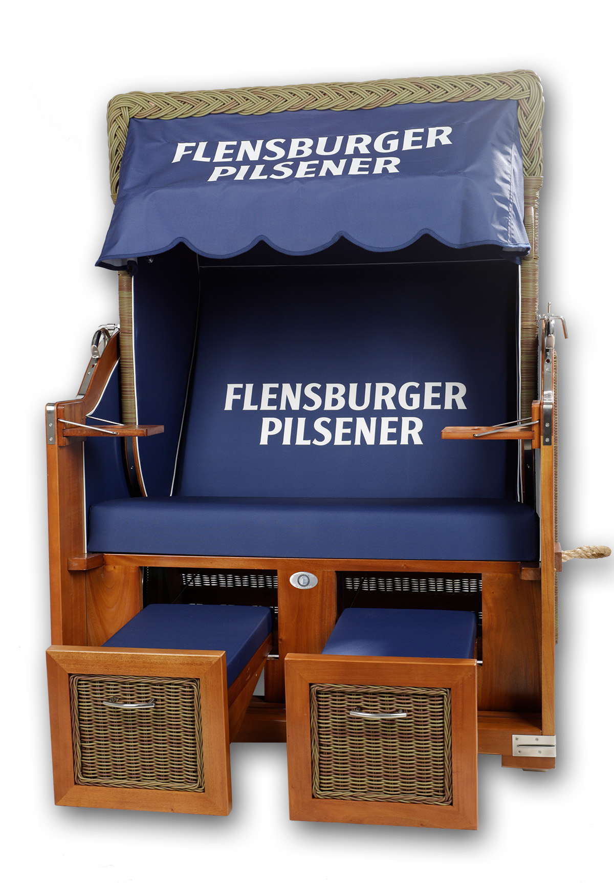 Strandkorb im Corporate Design der Flensburger Brauerei (Die Bildrechte liegen bei dem Verfasser der Mitteilung.) Strandkorb im Corporate Design der Flensburger Brauerei (Die Bildrechte liegen bei dem Verfasser der Mitteilung.)