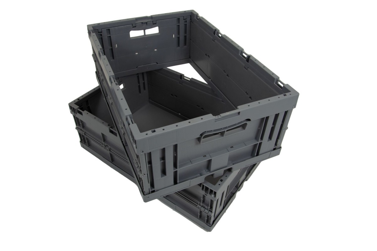 Die faltbaren und in der Höhe variablen Mehrweg-Kunststoffboxen G-4622 und G-6433 von Gamma-Wopla (© Gamma-Wopla) Die faltbaren und in der Höhe variablen Mehrweg-Kunststoffboxen G-4622 und G-6433 von Gamma-Wopla (© Gamma-Wopla)