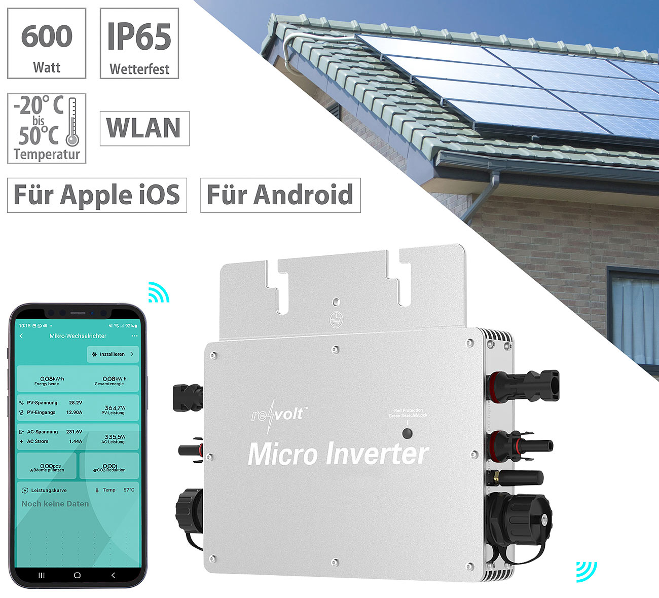 revolt WLAN-Mikroinverter SMI-600 www.pearl.de (Die Bildrechte liegen bei dem Verfasser der Mitteilung.) revolt WLAN-Mikroinverter SMI-600 www.pearl.de (Die Bildrechte liegen bei dem Verfasser der Mitteilung.)