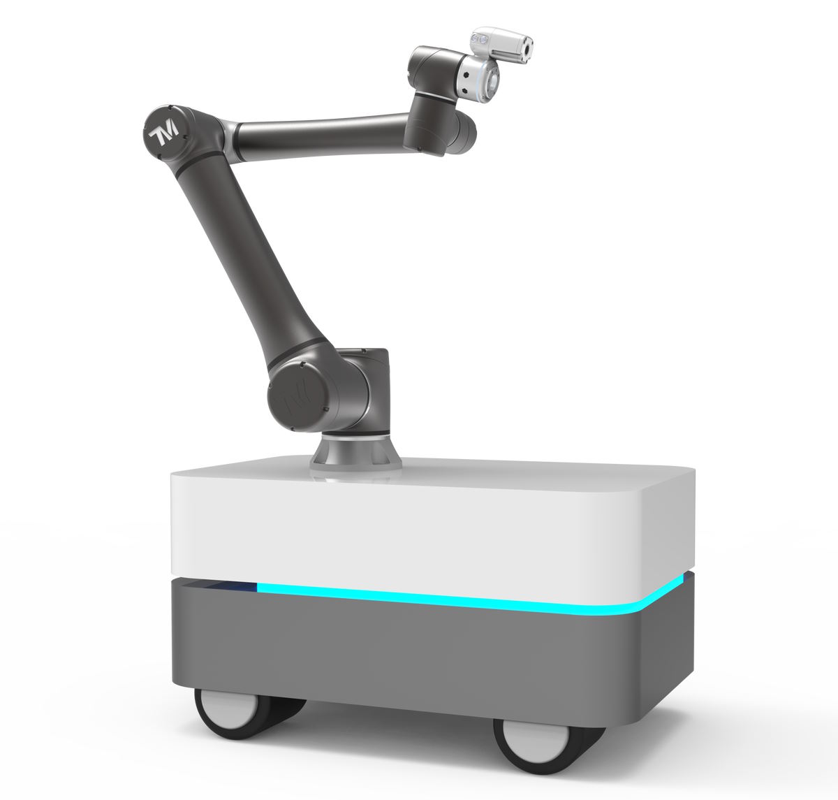 Der TM20 Cobot von Techman (Die Bildrechte liegen bei dem Verfasser der Mitteilung.) Der TM20 Cobot von Techman (Die Bildrechte liegen bei dem Verfasser der Mitteilung.)