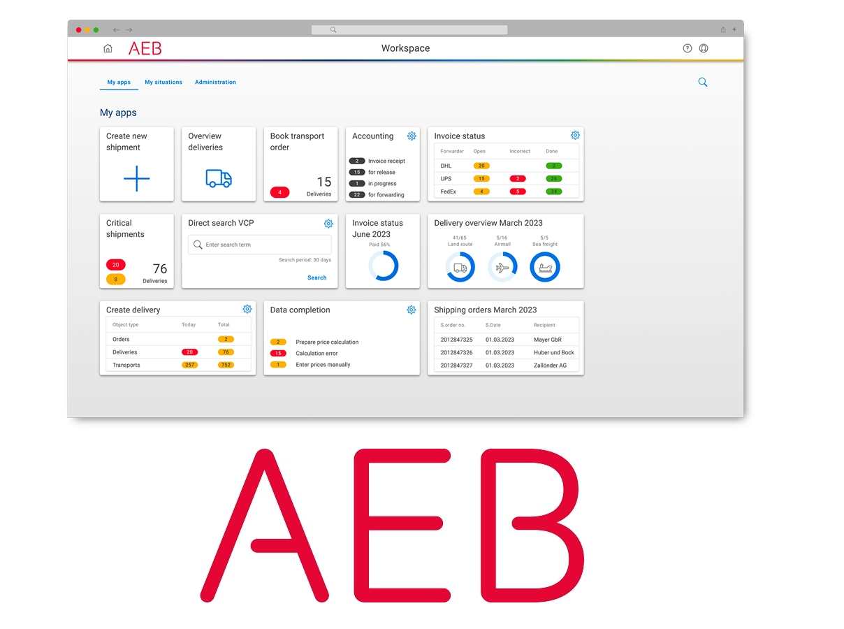 AEB SE - Cloud Transport Management Software - transport logistic 2023 (Die Bildrechte liegen bei dem Verfasser der Mitteilung.) AEB SE - Cloud Transport Management Software - transport logistic 2023 (Die Bildrechte liegen bei dem Verfasser der Mitteilung.)