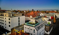 Vogelperspektivischer Blick auf das Hotel (Hotel Asam)