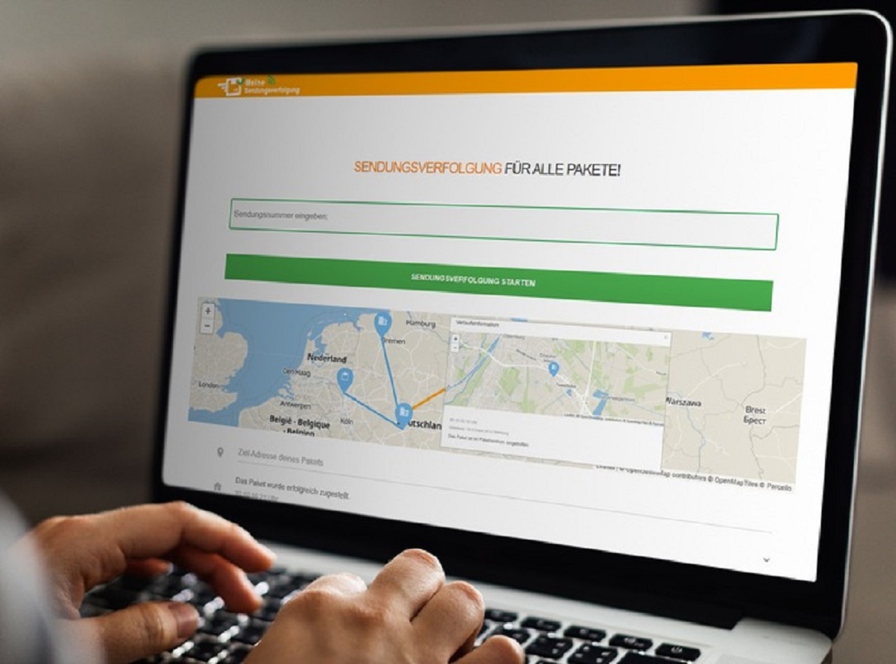 Webseite Meine Sendungsverfolgung Webseite Meine Sendungsverfolgung