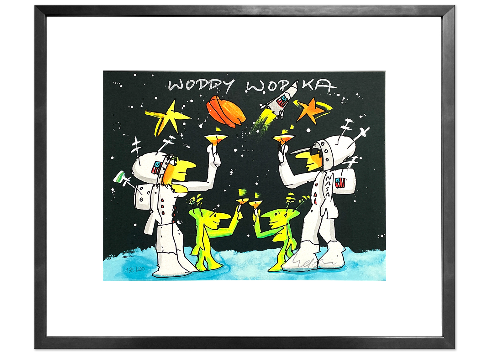 Udo Lindenberg"Woddy Wodka" limitierte Original Serigrafie (Die Bildrechte liegen bei dem Verfasser der Mitteilung.) Udo Lindenberg"Woddy Wodka" limitierte Original Serigrafie (Die Bildrechte liegen bei dem Verfasser der Mitteilung.)
