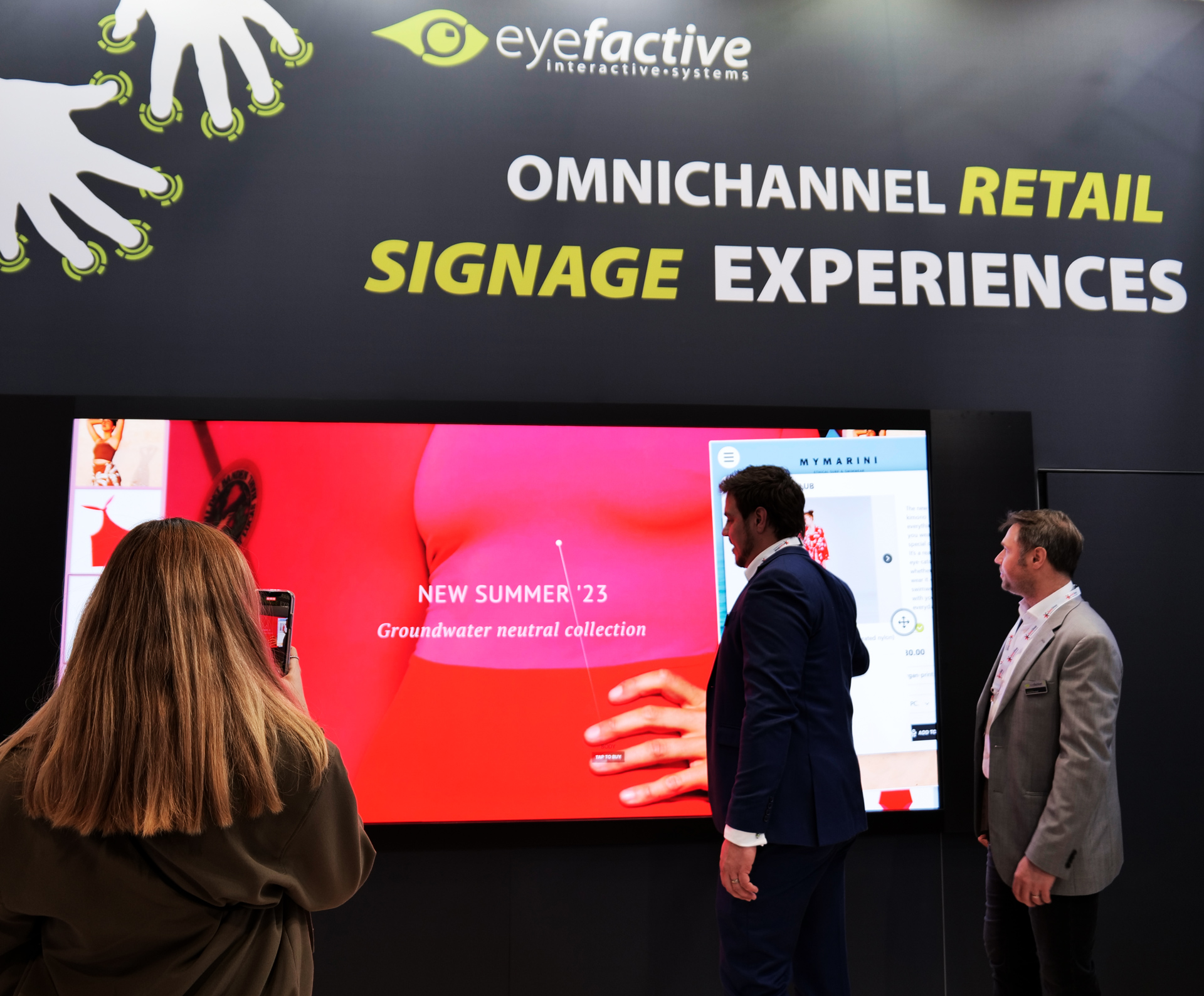 eyefactive präsentiert Smart Signage Anwendungen auf der EuroShop 2023 (Die Bildrechte liegen bei dem Verfasser der Mitteilung.) eyefactive präsentiert Smart Signage Anwendungen auf der EuroShop 2023 (Die Bildrechte liegen bei dem Verfasser der Mitteilung.)